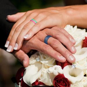 Anniversary Men's Silicone Rings 8mm Wide 2.5mm Thick Rubber Bands Rectangular