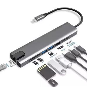 Cheap USB C Multi Port Usb C Hub 6 In 1 To HDMI TF SD Card Reader Usb Hub for sale