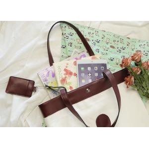 Leather Handle Eco Friendly Canvas Tote Bag White Recyclable With Card Bag