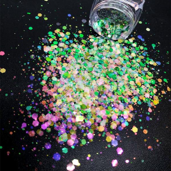 1 color Die cutting printing Chunky Glitter Shape Glitter Colorful Bright Chunky