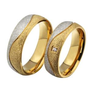 Cheap 18k gold plating Titanium steel double color lovers to buddhist monastic discipline for sale