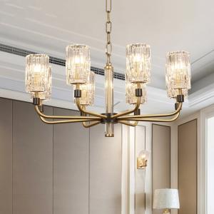 China JYLIGHTING Crystal Chandelier Living Room All Copper Light Luxury Hall Bedroom Restaurant Study Chandelier Hotel Pendant Light on sale