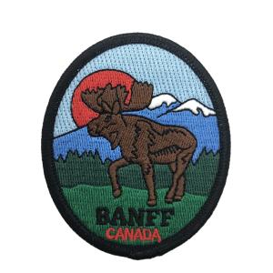 Moose Shape Chenille Embroidery Patch PVC Silicone Rubber Custom Logo With