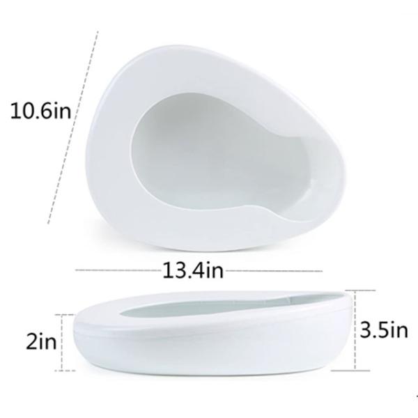 Thick Bedpan for Women Men Bed Pan for Elderly Females Heavy Duty Bedpan for Men Hospital Home Bed Pan Emergency Device (White)