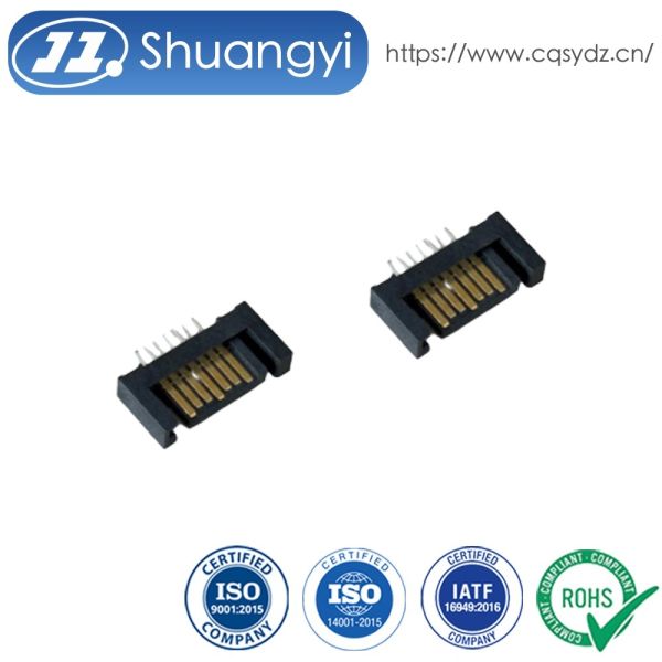 13 Pin SATA board mount connector, 1.27mm pitch vertical SMT PCB connector for