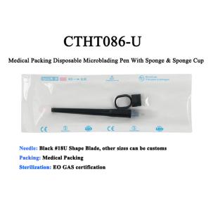 Medical Packing Black 18U Sharp Blade Disposable Manual Tattoo Pen With Brush &