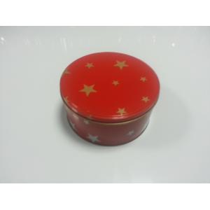 Cylindroid Popcorn Tin Cookie Containers With Red Cover / Lid