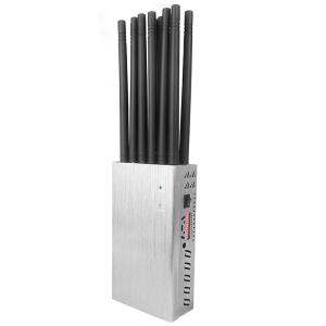 Handheld 12 Antennas Cell Phone Signal Jammer Exterior Aluminum Alloy Shell
