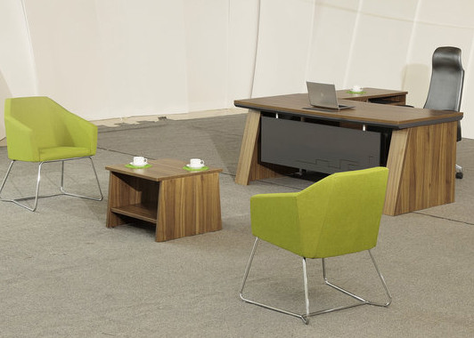 Quality Manager L Shaped Office Desk Melamine Faced Particle Board Materials With Side Return wholesale