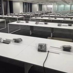 Customized White 4 Seat Office Workstation Cubicle Staff Workstation Desk