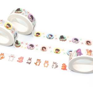 Custom Cartoon Design Bullet Journal Color Printed Washi Paper Masking Tape Japanese Washi Masking Tape