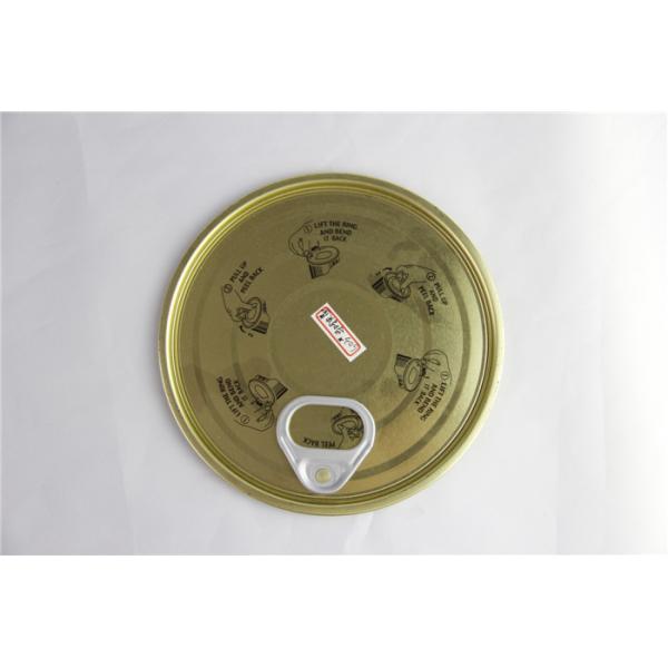 Quality Eco - friendly embossing printed Tin Can caps / 300 # tinplate easy open lid wholesale
