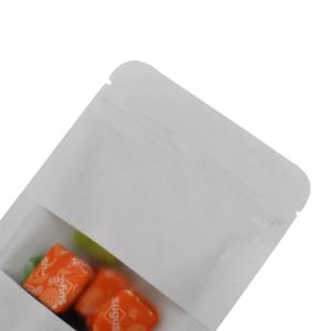 White Frosted Window Zipper 700g Kraft Paper Pouches