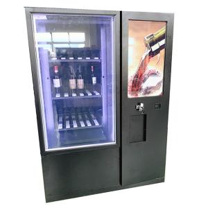 Stainless Wine Dispenser Vending Machine Black Steel Training With Cooling