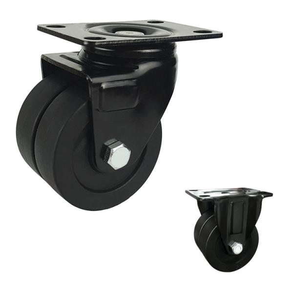 Quality Black 200kg Loading 3inch Nylon Casters With Plain Bearing wholesale
