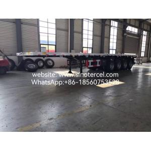 4 Axles 40ft Fuwa Axles Flat Bed Semi Trailer Strong Bearing Stable