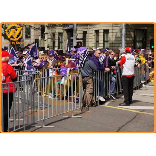 Road Safety Flat Foot Metal Galvanized Crowd Control Temporary Pedestrian Barrier