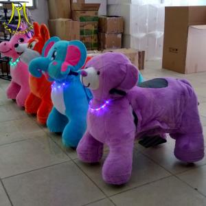 China Hansel electric plush stuffed toy car happy rides on animal for mall on sale