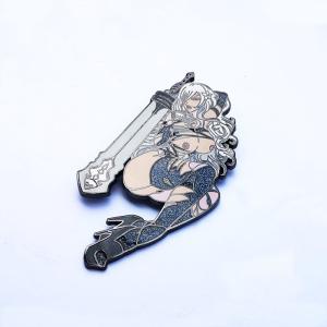 Cheap 3 Inch Anime Custom Hard Enamel Lapel Pins Zinc Alloy With Embossed Texts for sale