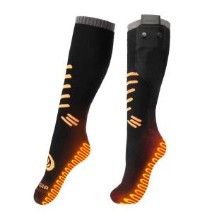 Cheap Thick Electric Thermal Heated Socks Rechargeable Heated Socks Black with Good Elasticity for sale
