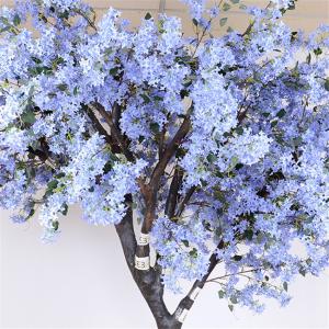 Soft Artificial Flower Tree Jacaranda Wood Bule Color Sakura Tree Branch