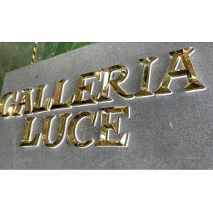 Outdoor Store front Sign 3D Backlit Acrylic Gold mirror Metal Light Up Led