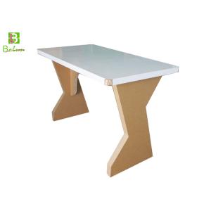 Compressed Foldable Cardboard Office Furniture Table Nature Color