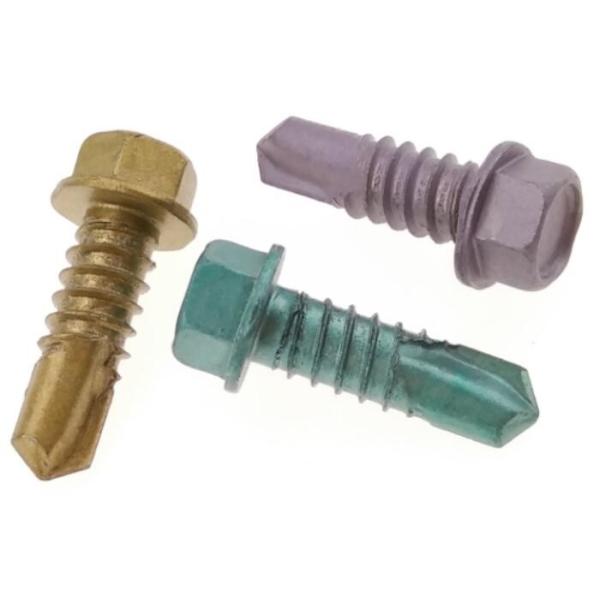 Quality 1/4 Hex Washer Head Self Drilling Screws For Roofing Sheet Color Dacromet Fasteners wholesale