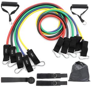 customized 1.2m 11pcs Resistance Bands Set With Foam Handles