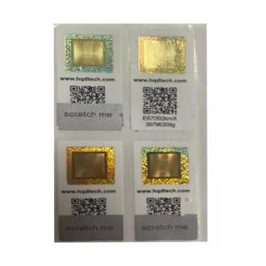 Practicality Self Adhesive Security Labels Barcode Hologram Sticker Security