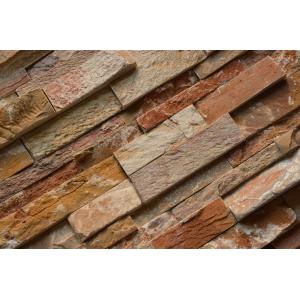 Natural Polished Wooden Vein Ledge Stone Wall Cladding 15mm Thickness