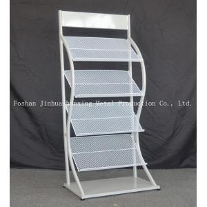 H1500mm L480mm four tires Metal Magazine,newspapers Display Rack For Book Store