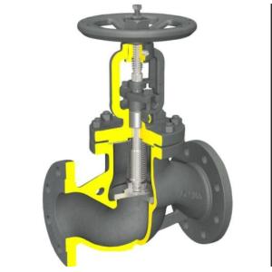 ANSI A216 WCB RF / RTJ Flanged Globe Valves DN600 , Bellow Seal Globe Valve