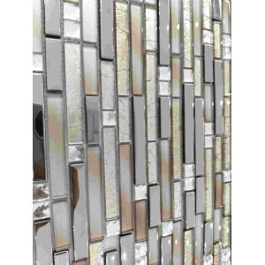 Long Strip Mix Racked Crackle Ice Crystal Glass Mosaics Use for Wall Backsplash
