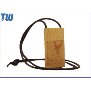 Any Length Lanyard Wooden Personalized Dog Tag 4GB USB Memory Stick