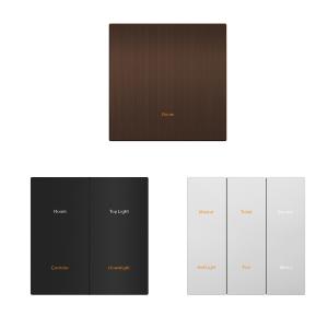 Aluminum Alloy Modbus Wall Switch , Electrical Light Switch 86mmx86mm