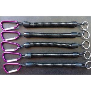 Popular pliers holder black spiral coiled lanyard with split ring&custom color