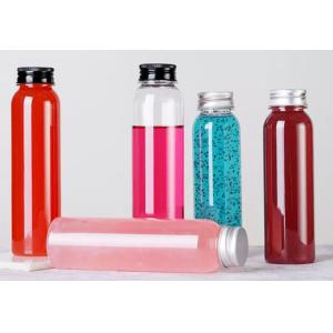 300Ml Transparent Plastic PET Bottles Juice Beverage Packaging With Screw Cap