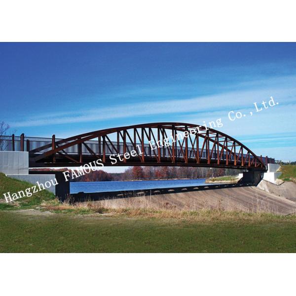 Quality Single Span Surface Painted Truss Style Bridge / Truss Suspension Bridge Anti Corrosion wholesale