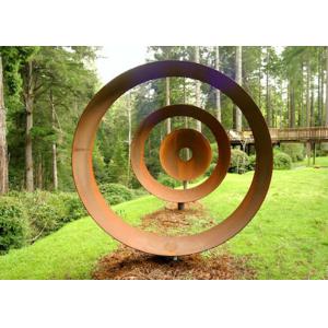 China Laser Cut Rusty Outdoor Corten Steel Sculpture For Garden Decoration Circle Shape on sale