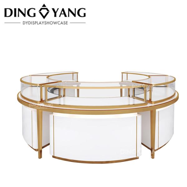 Quality Factory Supplier Custom Made Jewelry Display Showcase With Ultra Clear Tempered Glass Anti-Fingerprint Stainless steel wholesale