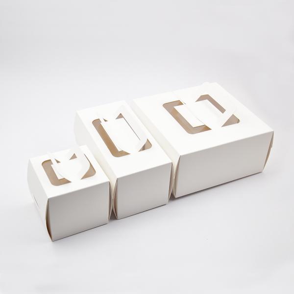 Customization White Wedding Birthday Party Cake Cookie Box With Window Handle Food Trade