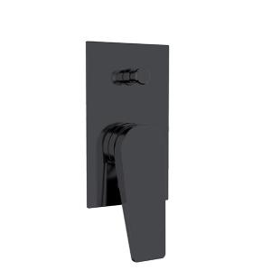 China Single lever concealed in-wall build in bath or shower mixer diverter matt black bathroom brass faucet rainshower OEM on sale