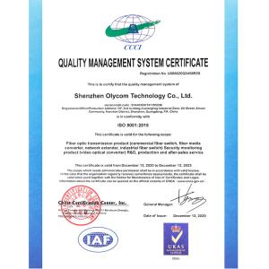 Shenzhen Olycom Technology Co., Ltd. Certifications