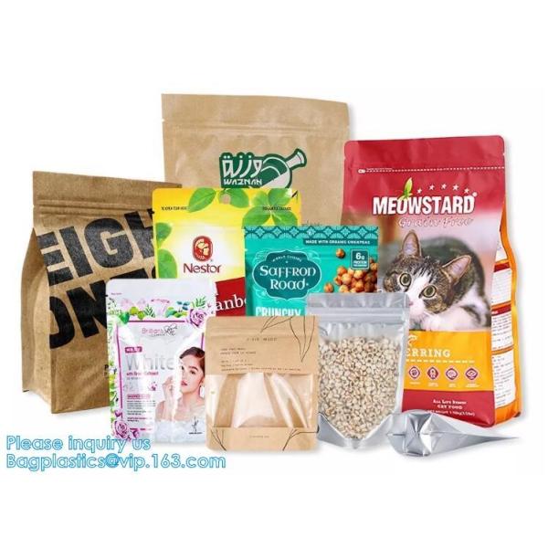 Quality Zipper seal, zip seal, slider seal Square Block Bottom Bags With Side Gusset, Bopp Block Flat Bottom Bag wholesale