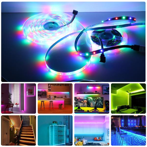 DIY 50 Feet LED Strip Lights , SMD5050 Smart Bluetooth LED Strip Lights