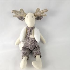 China Children Gift Christmas Soft Toys Plush Animal Cuddly White Christmas Moose Toy on sale