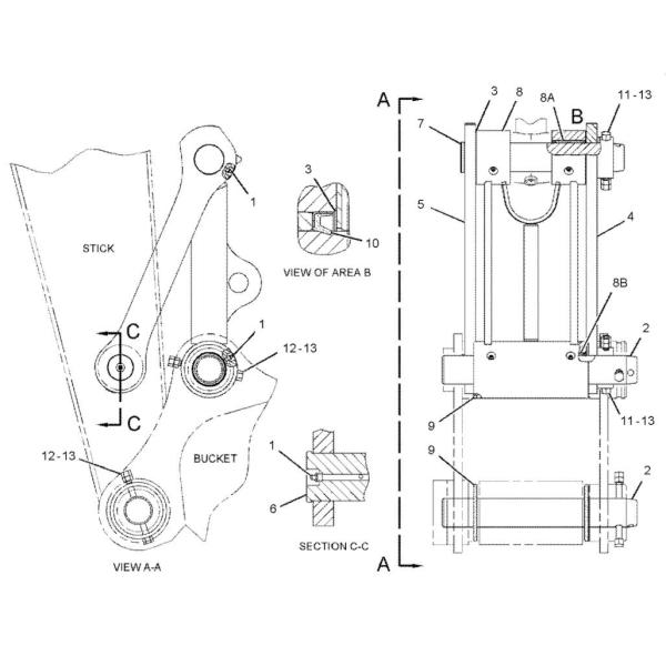 260 2289 Undercarriage Spare Parts E320D E323D Excavator Bucket Linkage