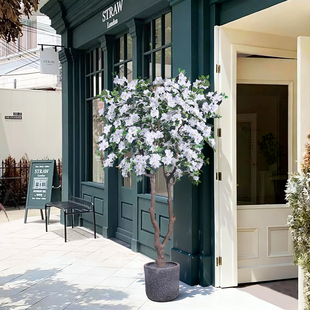 Wholesale 220cm Artificial Bougainvillea Plant - Model B White - Haihong Factory