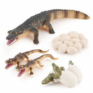 4 PCS Wild Wildlife Animal Figures Creatures Action Models Life Cycle Crocodile